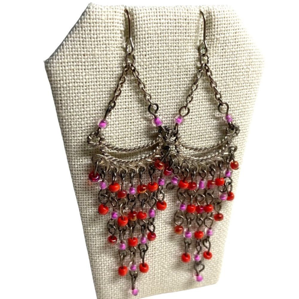 Boho Beaded Drop Earrings